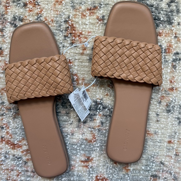 Tan Braided Slide Sandals - Picture 1 of 1